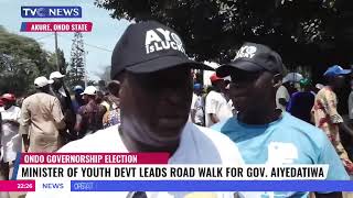 Ondo Governorship Election: Minister Of Youth Development Leads Road Walk For Gov. Aiyedatiwa