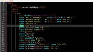 PHP & MySQL Tutorial 15 Array Functions YouTube