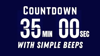 35‑Minute Flip Clock Timer Countdown—Flip Sounds, Beep Alerts & Starting/Ending Tones