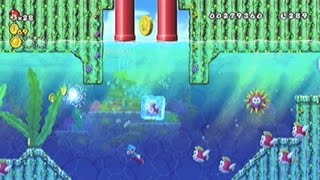 NewスーパーマリオブラザーズWii-6「ワールド1 W1-4 プクプクだらけの湖」