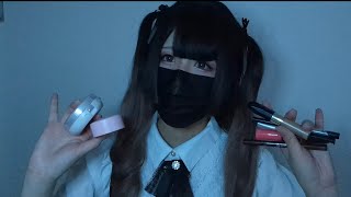 【ASMR】地雷系の格好して雑にコスメタッピング