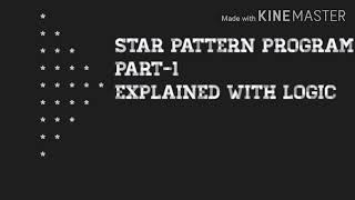 Star pattern program in java part-1 explained with logic