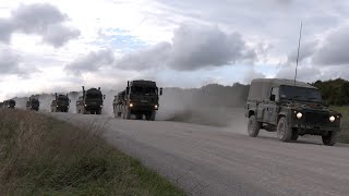 British Army logistics vehicles travelling together 🇬🇧