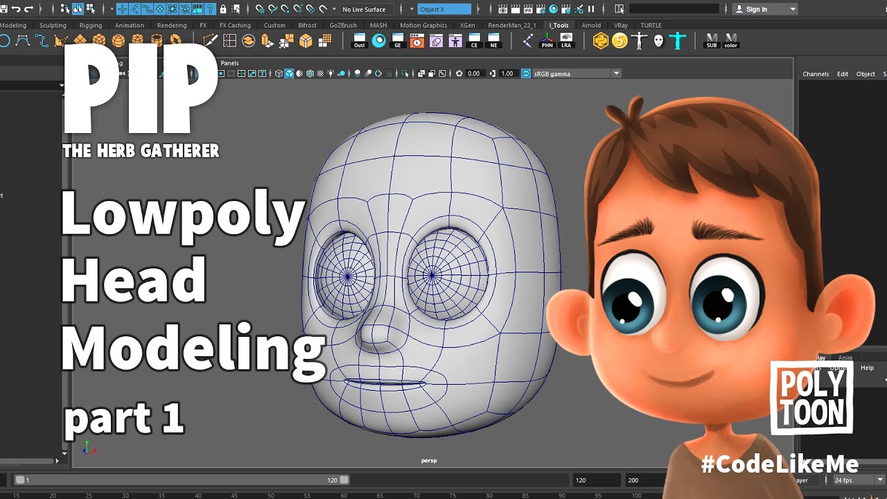 Low Poly Game Character Modeling Part 1 - #2 - YouTube