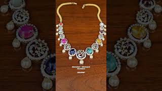 Diamond Jewellery Collections Diamond Navaratna Necklace gold jewellery collections