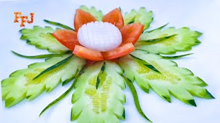 Cut The Cucumber Just So \u0026 It Becomes Beautiful Arts \u0026 Arrangements