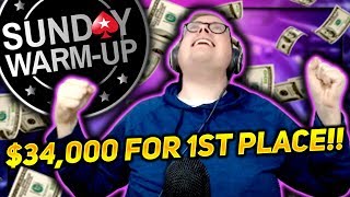 DEEP IN THE SUNDAY WARM UP $34,000 FOR 1ST PLACE!! | PokerStaples Stream Highlights