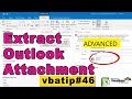 extract outlook attachments with filters using VBA | Excel vba macro