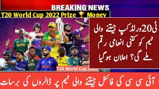 T20 World Cup 2022 Prize Money |  Cash Prize For T20 WC 2022 Winner | ICC T20 WC 2022