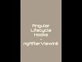 Angular # 7 Angular Lifecycle hooks ngAfterViewInit for property changes - a quick and short video