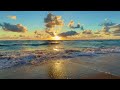 4k majestic ocean waves u0026 golden sunrise ✨ relaxing beach sounds for deep sleep 8 hours