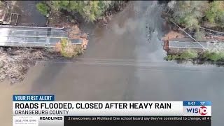 Orangeburg roads flooded, closed after heavy rain