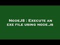 NodeJS : Execute an exe file using node.js