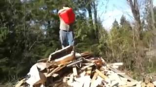 Guy Lights Huge Bonfire (GONE WRONG)
