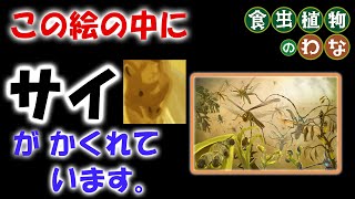 【サイをさがせ！】この絵の中にサイがいます。絵本『食虫植物のわな』（偕成社）より