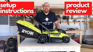 RYOBI Cordless Lawn Mower - unboxing \u0026 setup | Ryobi 13 In 18 Volt Cordless Lawn Mower