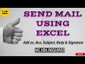 Send Mail Using Excel (No VBA) - ALL IN ONE SOLUTION
