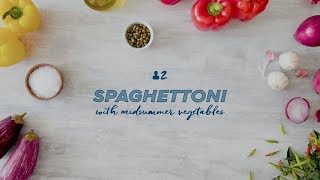 Spaghettoni with midsummer vegetables