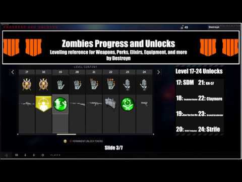 Zombies Progress And Unlocks Black Ops 4 Levels 1-55 Weapons And More ...