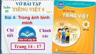 Vở bài tập Tiếng Việt lớp 4 Bài 4: TRONG ÁNH BÌNH MINH tuần 20 Chân trời sáng tạo | Thầy Tiểu học