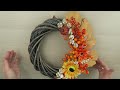 jesienny wianek na drzwi diy autumn wreath on the door