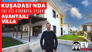 Kuşadası'nda Merkeze, Denize ve AVM Bölgesine Yakın Harika Konumlu Huzurlu Bir Sitede Satılık Villa