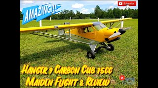 Hanger 9 Carbon Cub 15cc ARF 90  Maiden Flight \u0026 Review