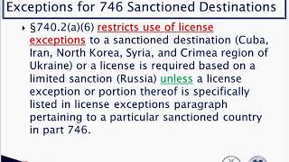 11. License Exceptions EAR