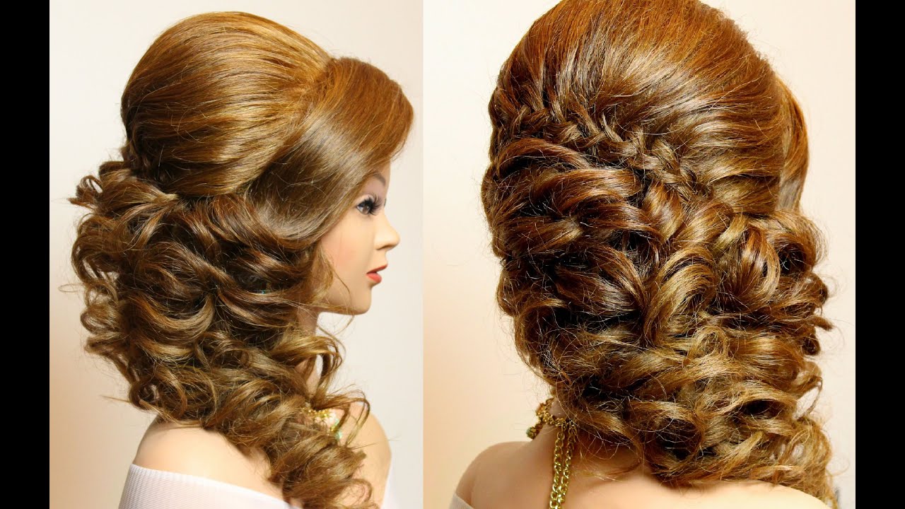 Bridal Hairstyle With Braid And Curls. Hair Tutorial - YouTube