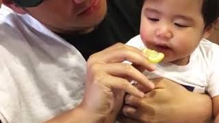 Lemon Challenge: Baby Seve Soriano, pinakain ng lemon ni Daddy Paul. Cute!!