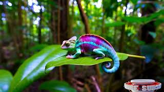 BABY CHAMELEON CHANGS COLOR PATTERN ONE DAY OLD, captured by HD camera