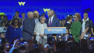 Celebrations at Sen. Warnock watch party | Georgia Senate race