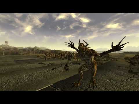 Fallout New Vegas NPC Battle NCR Veteran Ranger Vs Deathclaws - YouTube