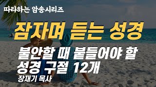 (따라하는 묵상시리즈) 13 마음이 불안할 때 반드시 외워야할 성경 구절 12개, 잠자며 듣는 성경 [1구절 3회반복, 1회: 10분] | 장재기 목사