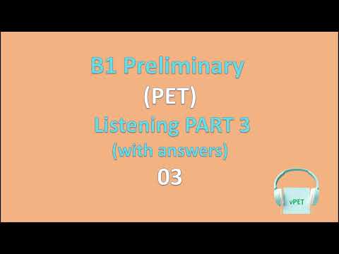 B1 Preliminary Pet Listening Test Part 3- T03 - YouTube