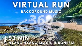 360° Virtual Running Video For Treadmill With Music on Nyang Nyang Beach #Bali #Indonesia #360