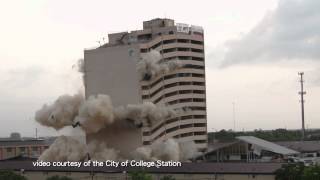 Plaza Hotel Implosion in College Station, Texas