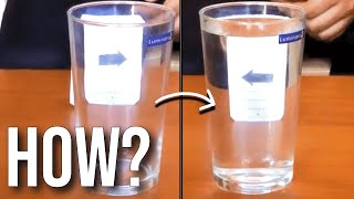 How arrow magically changes direction when glass is filled with water - Convex Lens Experiment