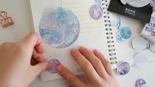 journal with me | galaxy theme | asmr | バレットジャーナルデコ日記｜スクラックブッキング宇宙がテーマ