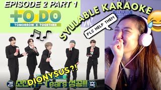 TO DO x TXT Episode 2 Part 1 ONE SYLLABLE SONG CHALLENGE REACTION (TOMORROW X TOGETHER GAME SHOW)