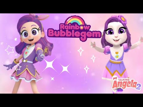 My Talking Angela 2 Purple Star Rainbow Bubblegem Cambio de imagen/Cosplay