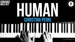 Christina Perri - Human Karaoke Slower Acoustic Piano Instrumental Cover Lyrics Male  Higher Key