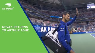 Novak Djokovic Walks Out Onto Arthur Ashe | 2021 US Open Round 1