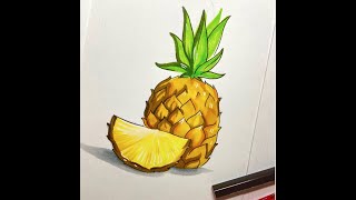 Рисуем сочный ананас в быстрой зарисовке с Марией! 🍍