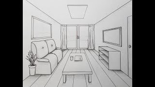 6th Grade Art: One-Point Perspective Room Drawing