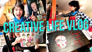 CREATIVE LIFE VLOG 🖤 big painting, feeling lost, art journaling & more