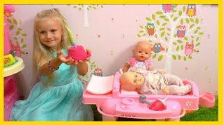 Babysitting Pretend Play Cry Baby Dolls  w /Nursery Playset Girl Toys