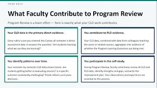 Video 7: Program Review & How CLOs Feed PLOs | SLO & CLO Faculty Training Series