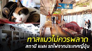 ทาสแมวไม่ควรพลาด สถานี kishi รถไฟจากประเทศญี่ปุ่น