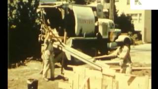 1950s US Construction Site, California, Color Footage